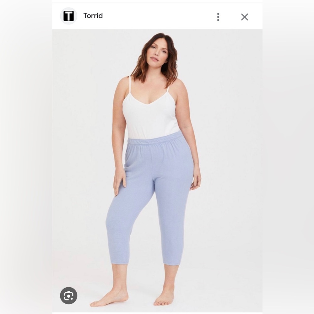 blue waffle knit lounge pants